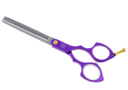 Madan 6.5" Thinning Scissors – Ultra-Light Japanese Steel, Single-Sided, Red Aluminum Handle