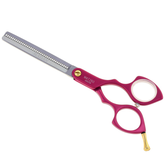 Madan 6.5" Thinning Scissors – Ultra-Light Japanese Steel, Single-Sided, Red Aluminum Handle
