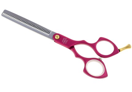 Madan 6.5" Thinning Scissors – Ultra-Light Japanese Steel, Single-Sided, Red Aluminum Handle