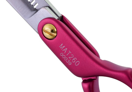 Madan 6.5" Thinning Scissors – Ultra-Light Japanese Steel, Single-Sided, Red Aluminum Handle