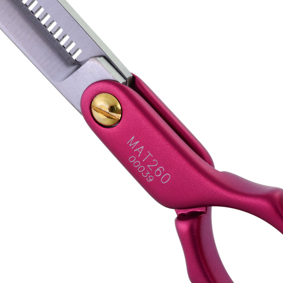 Madan 6.5" Thinning Scissors – Ultra-Light Japanese Steel, Single-Sided, Red Aluminum Handle