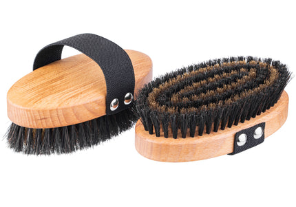 Keller Bursten Dual Bristle Grooming Brush – Brass and Nylon, Gentle Detangling and Shine