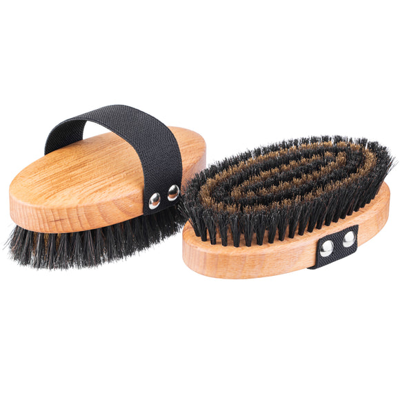 Keller Bursten Dual Bristle Grooming Brush – Brass and Nylon, Gentle Detangling and Shine