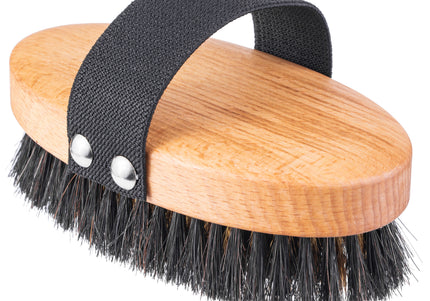 Keller Bursten Dual Bristle Grooming Brush – Brass and Nylon, Gentle Detangling and Shine