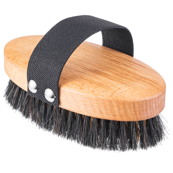 Keller Bursten Dual Bristle Grooming Brush – Brass and Nylon, Gentle Detangling and Shine