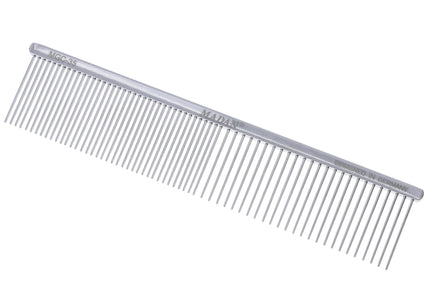 Madan Professional Steel Comb 19cm – Mixed Tooth Spacing, Durable Metal Grooming Tool