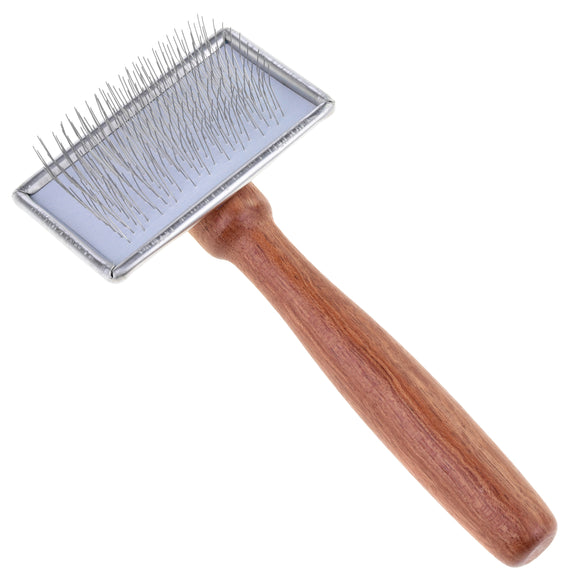 Madan Slicker Brush Large – Professional Poodle Grooming Tool with Wooden Handle
