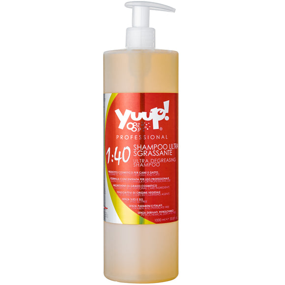 Yuup! Professional Ultra Degreasing Shampoo – Deep Cleansing Concentrate, 1:40 Formula, 1L Bottle