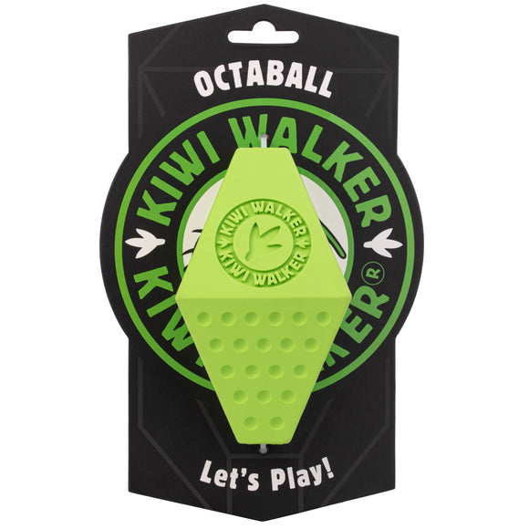 Kiwi Walker Let’s Play Octaball – Geometric Treat Dispensing Toy, Large Size, Blue