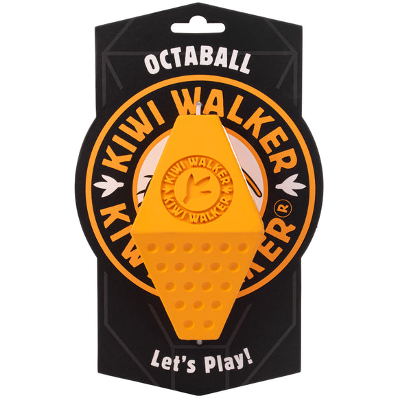 Kiwi Walker Let’s Play Octaball – Geometric Treat Dispensing Toy, Large Size, Blue