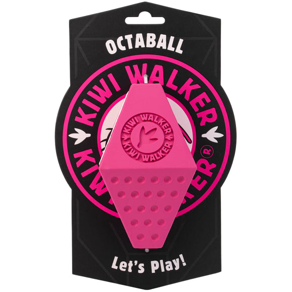 Kiwi Walker Let’s Play Octaball – Geometric Treat Dispensing Toy, Large Size, Blue