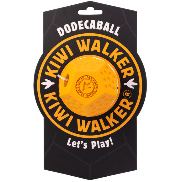 Kiwi Walker Let's Play Dodecaball – Geometric Treat Dispensing Toy, Medium Size, Blue