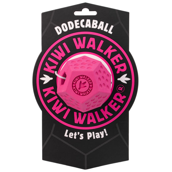 Kiwi Walker Let's Play Dodecaball – Geometric Treat Dispensing Toy, Medium Size, Blue