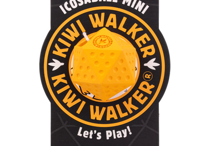 Kiwi Walker Let's Play Icosaball Mini – Blue Geometric Treat Dispensing Toy, Compact and Durable Design