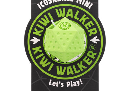 Kiwi Walker Let's Play Icosaball Mini – Blue Geometric Treat Dispensing Toy, Compact and Durable Design