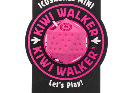 Kiwi Walker Let's Play Icosaball Mini – Blue Geometric Treat Dispensing Toy, Compact and Durable Design