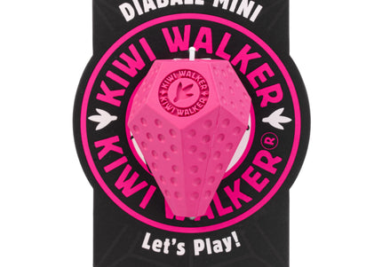 Kiwi Walker Let's Play Diaball Mini – Blue Geometric Treat Toy, Durable Interactive Design