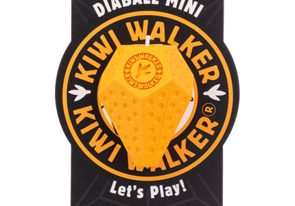 Kiwi Walker Let's Play Diaball Mini – Blue Geometric Treat Toy, Durable Interactive Design