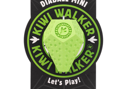 Kiwi Walker Let's Play Diaball Mini – Blue Geometric Treat Toy, Durable Interactive Design