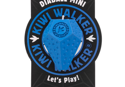 Kiwi Walker Let's Play Diaball Mini – Blue Geometric Treat Toy, Durable Interactive Design