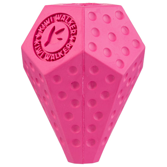 Kiwi Walker Let's Play Diaball Mini – Blue Geometric Treat Toy, Durable Interactive Design