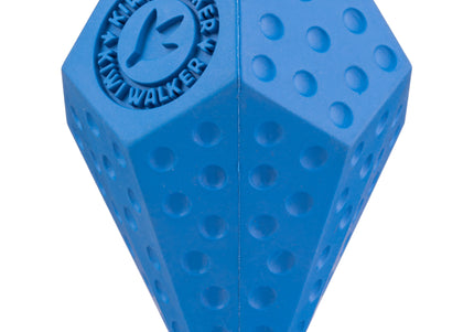 Kiwi Walker Let's Play Diaball Mini – Blue Geometric Treat Toy, Durable Interactive Design