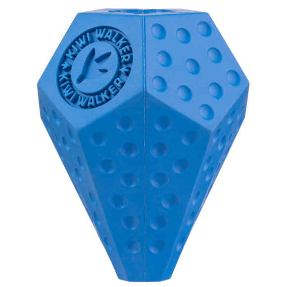 Kiwi Walker Let's Play Diaball Mini – Blue Geometric Treat Toy, Durable Interactive Design