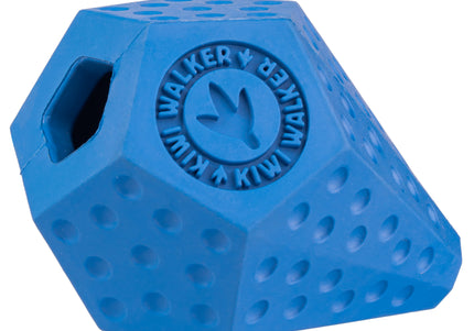 Kiwi Walker Let's Play Diaball Mini – Blue Geometric Treat Toy, Durable Interactive Design