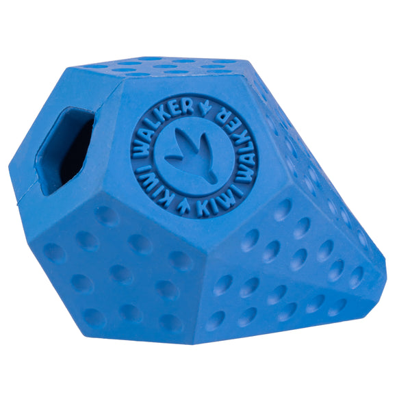 Kiwi Walker Let's Play Diaball Mini – Blue Geometric Treat Toy, Durable Interactive Design