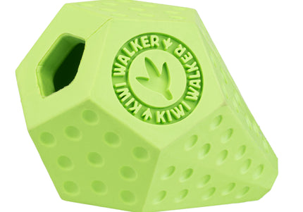 Kiwi Walker Let's Play Diaball Mini – Blue Geometric Treat Toy, Durable Interactive Design