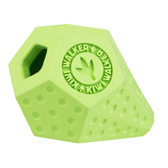 Kiwi Walker Let's Play Diaball Mini – Blue Geometric Treat Toy, Durable Interactive Design