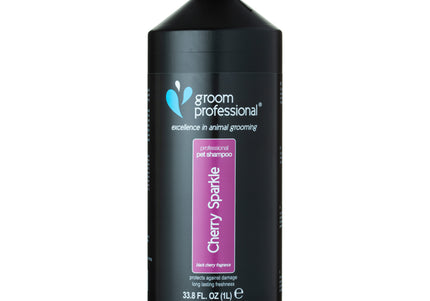 Groom Professional Cherry Sparkle Shampoo – Concentrated Cherry Formula, Suitable for All Coat Types, 1L