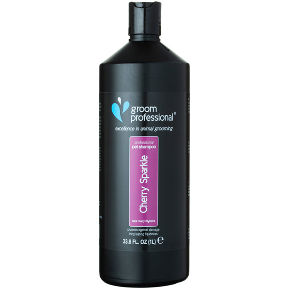 Groom Professional Cherry Sparkle Shampoo – Concentrated Cherry Formula, Suitable for All Coat Types, 1L