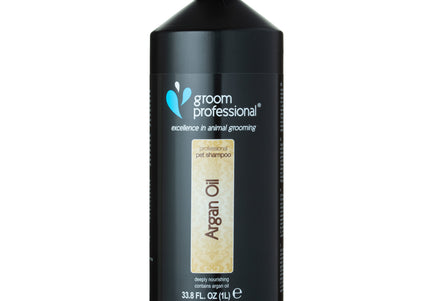 Groom Professional Argan Oil Shampoo – Moisturizing Concentrate for Dry Coat, 1:10 Dilution, 1L