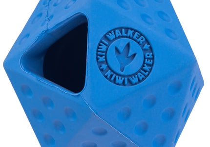 Kiwi Walker Let's Play Icosaball Mini – Blue Geometric Treat Dispensing Toy, Compact and Durable Design