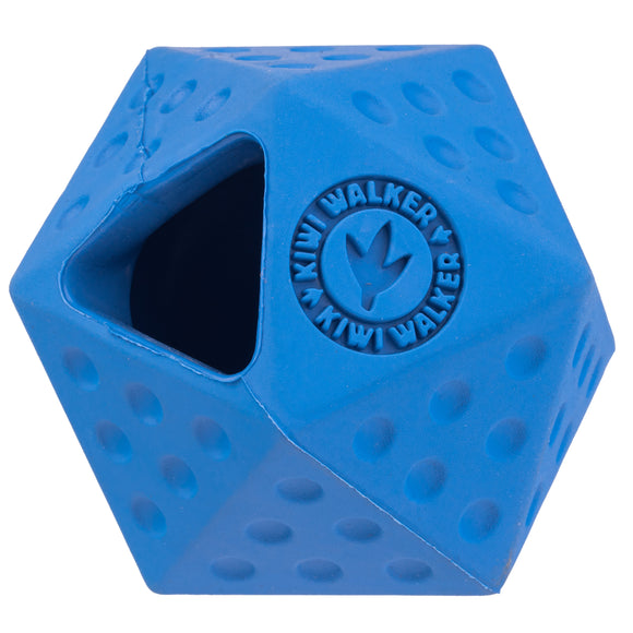 Kiwi Walker Let's Play Icosaball Mini – Blue Geometric Treat Dispensing Toy, Compact and Durable Design