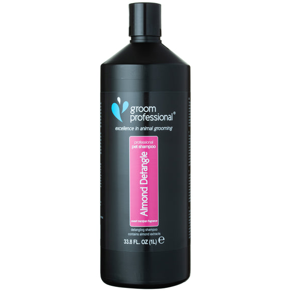Groom Professional Almond Detangle Shampoo – Concentrated 1L Formula with Almond Scent, Eases Combing