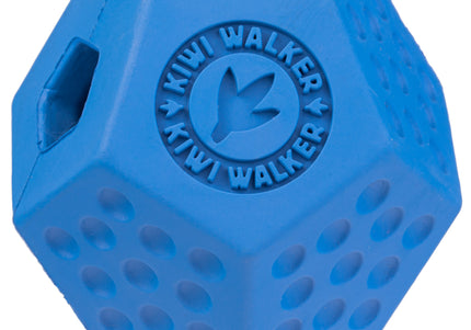 Kiwi Walker Let's Play Dodecaball – Geometric Treat Dispensing Toy, Medium Size, Blue