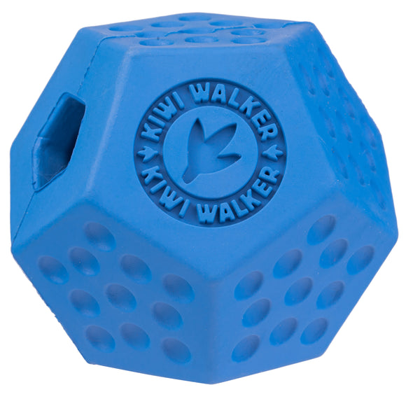 Kiwi Walker Let's Play Dodecaball – Geometric Treat Dispensing Toy, Medium Size, Blue
