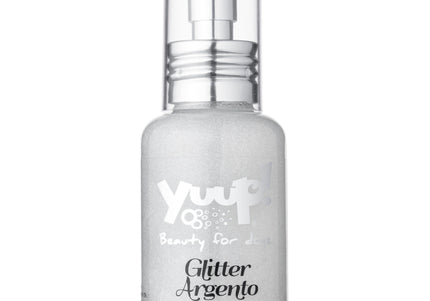Yuup! Fashion Glitter Silver Perfumed Shine Spray – Silver Particles, 50ml Bottle