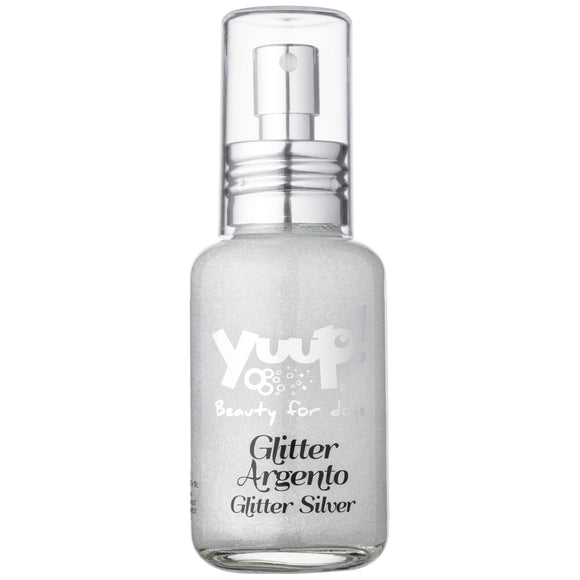 Yuup! Fashion Glitter Silver Perfumed Shine Spray – Silver Particles, 50ml Bottle