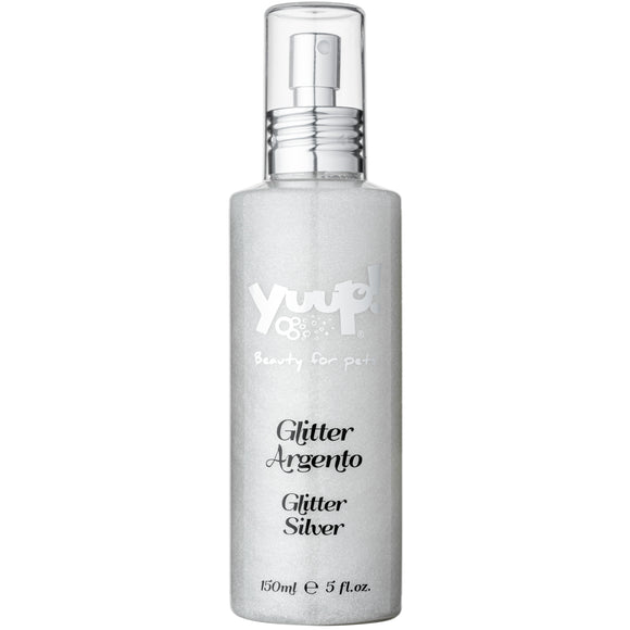 Yuup! Fashion Glitter Silver Perfumed Shine Spray with Silver Particles, 150ml