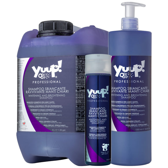Yuup! Professional Whitening & Brightening Shampoo – Concentrated 1:20 Formula, 10L, Enhances Coat Radiance