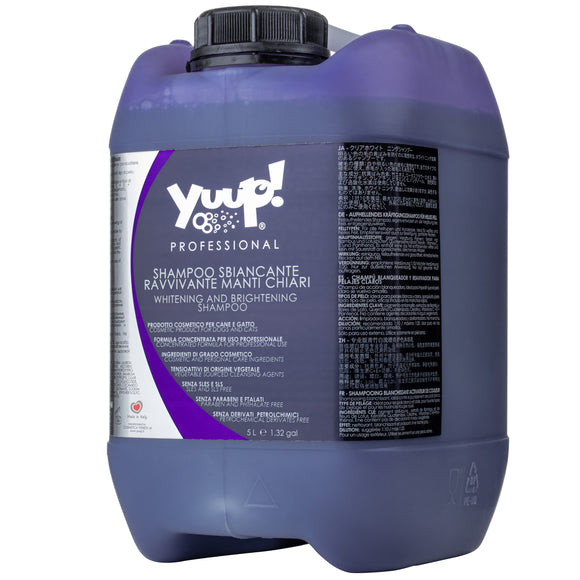 Yuup! Professional Whitening & Brightening Shampoo – 1:20 Concentrate, 5L, Intense Coat Radiance