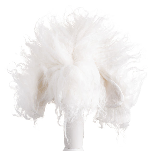 Mr. Jiang Teddy Grooming Head Replacement Hair – Soft White Synthetic Fiber, Natural Look