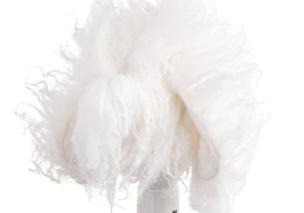 Mr. Jiang Teddy Grooming Head Replacement Hair – Soft White Synthetic Fiber, Natural Look