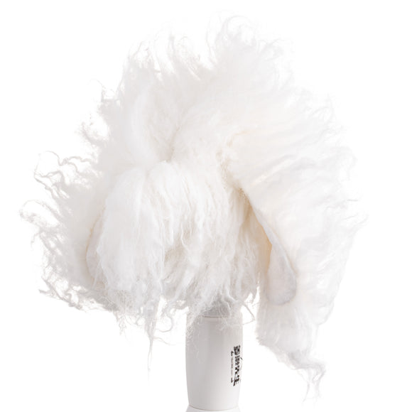 Mr. Jiang Teddy Grooming Head Replacement Hair – Soft White Synthetic Fiber, Natural Look