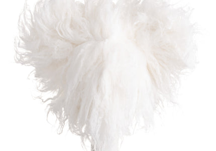 Mr. Jiang Teddy Grooming Head Replacement Hair – White with Standing Ears, Realistic Texture