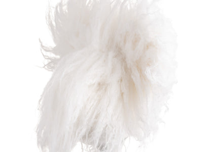 Mr. Jiang Teddy Grooming Head Replacement Hair – White with Standing Ears, Realistic Texture