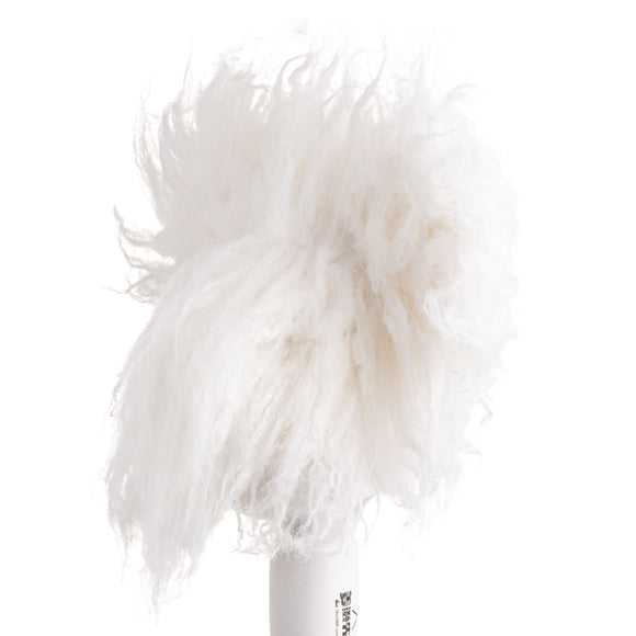 Mr. Jiang Teddy Grooming Head Replacement Hair – White with Standing Ears, Realistic Texture